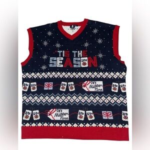 Miller Lite Christmas Sweater Vest XXL